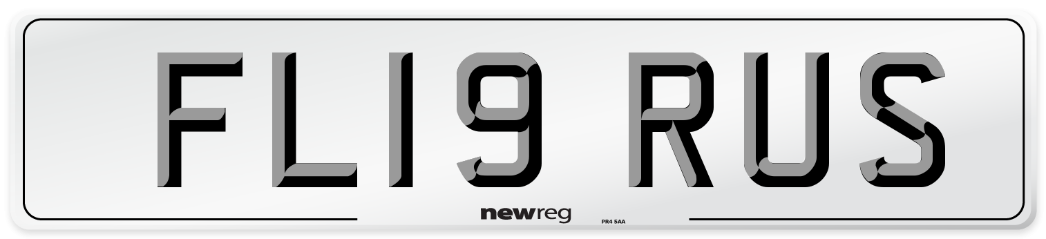 FL19 RUS Number Plate from New Reg